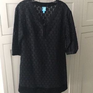 Barneys New York Black crocheted dress